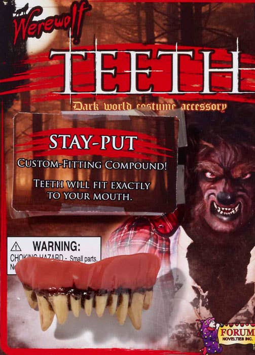 Novelty Werewolf Teeth and Putty Halloween Costume Accessory - Main Image