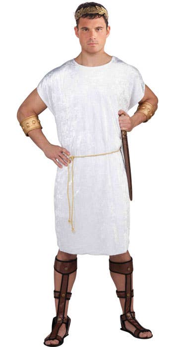 Men's Basic White Greek or Roman Costume Tunic Front