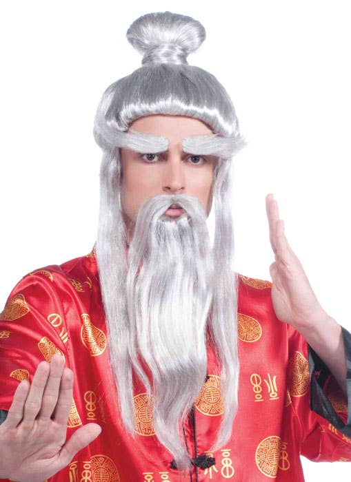 Long White Japanese Sempai Costume Wig for Men