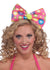 Adult's Forum Novelties Colourful Rainbow Pink Circus Sweetie Big Bow Headband Costume Accessory Main View
