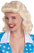 40's Women's Curled Blonde Costume Wig with Fringe View 1
