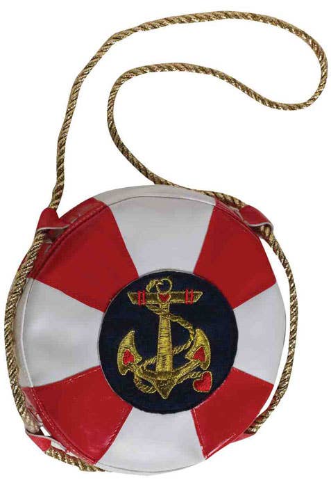 Red and White Vinyl Lifesaver Sailor Costume Handbag