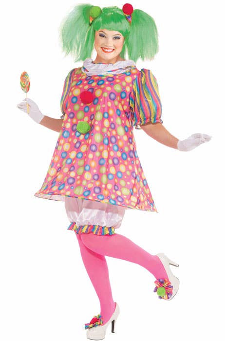 Pink Clown Womens Circus Costume - Main Image
