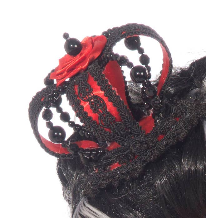 Mini Black and Red Evil Queen Costume Crown - Alternative View