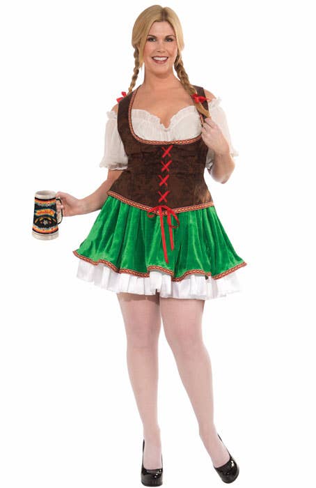 Women's Plus Size Beer Garden Girl German Oktoberfest Costume Main Image