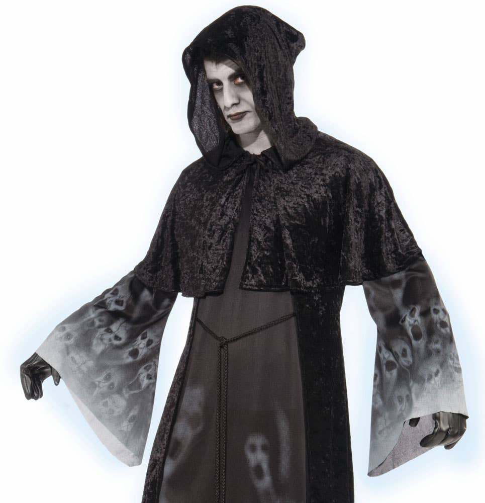 Black and Grey Forgotten Souls Print Men's Halloween Costume - Alternative Image