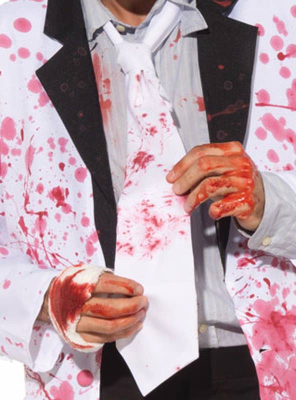 Blood Splattered Zombie Costume Tie - Zoom Image