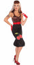 Women's Retro 1950's Black Cherry Wiggle Dress Costume Front