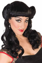 Women's Black Rockabilly Wig Costume Accessory - Main Image