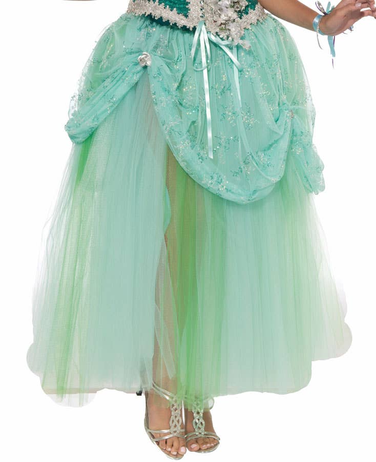 Womens Deluxe Green Fairy Fancy Dress Costume - Bottom Image