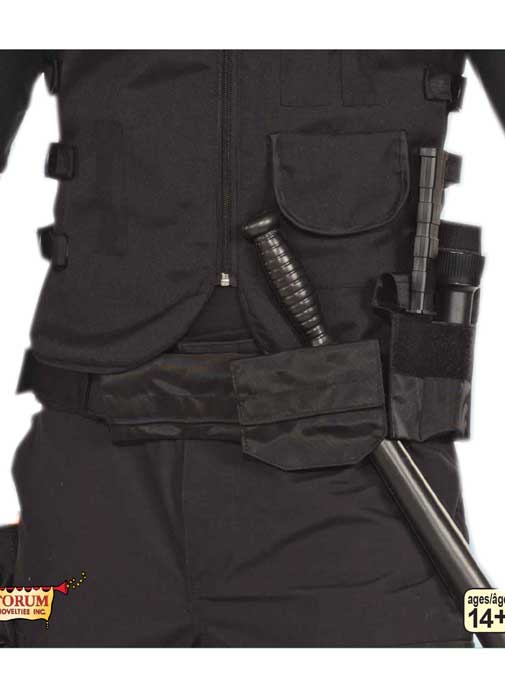 Adjustable Black SWAT Utility Costume Belt - Alternative View