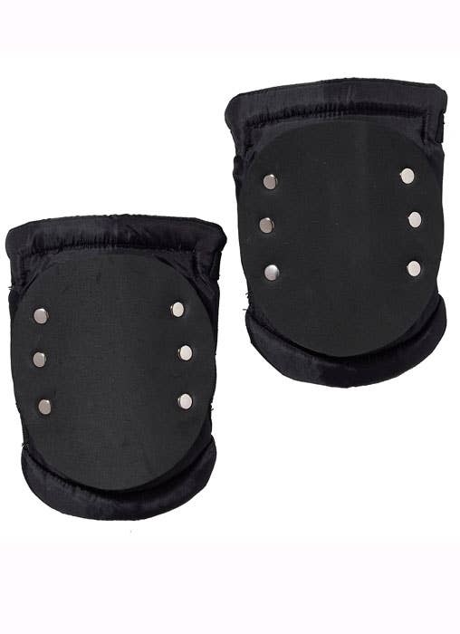 Adult's Padded Foam Black SWAT Commander Knee Guards Costume Accessory Main View