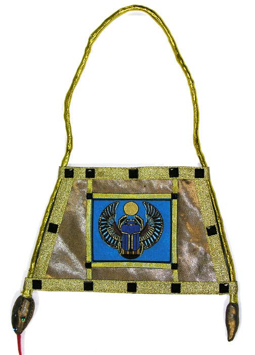 Embroidered Gold Fabric Egyptian Costume Handbag - Main View