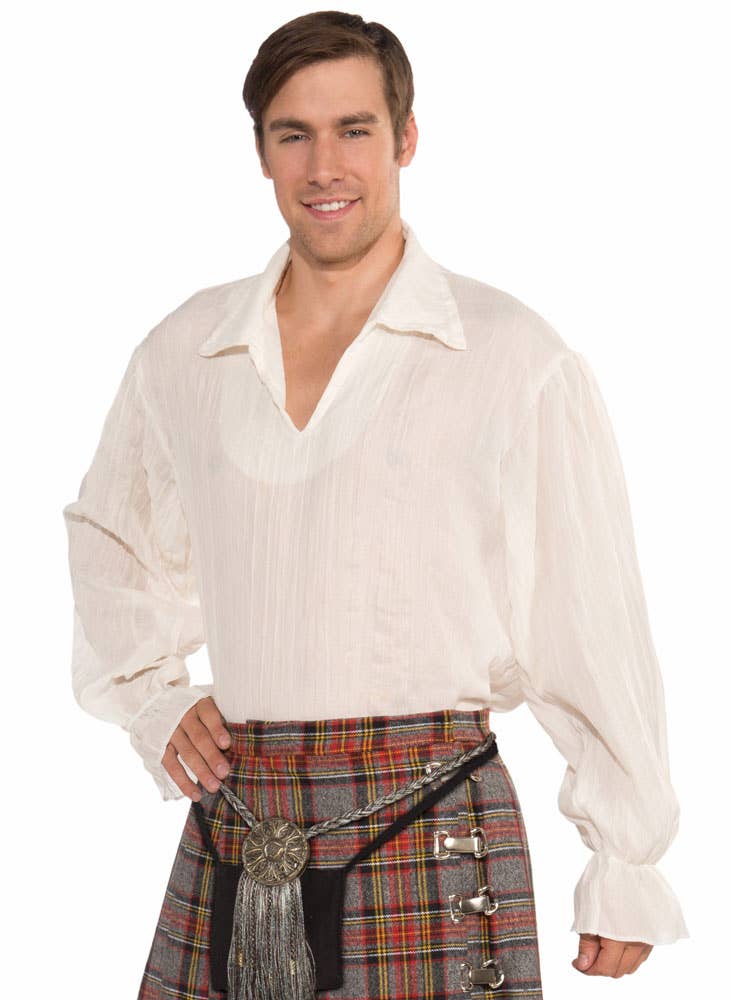 Men's Scottish Tartan Costume Skirt and Shirt - Alternative Image