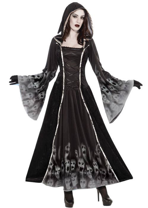 Black and Grey Forsaken Souls Print Women's Halloween Costume - Main Image
