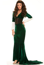 Green Velvet Women's Renaissance Costume - Main Image