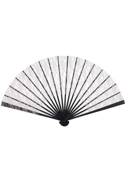 Hand Held Floral Cream Lace Costume Fan