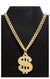 Small Dollar Sign Gold Costume Necklace