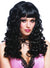 Women's Long Black Curly Costume Wig Accessory with Fringe