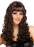 Women's Long Brown Curly Costume Wig with Fringe Costume Accessory