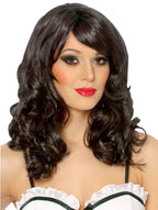 Women's Lolita Long Curly Black Costume Wig with fringe main image