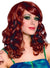 Dark red long curly women's costume wig main image