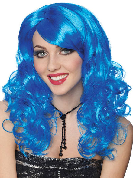 Women's Lolita Blue Long Curly Costume Wig Main Image