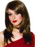 Women's Brown Mid Length Choppy Layered Costume Wig with Side Swept Fringe 