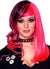 Women's Hot Pink and Black Punked Out Costume Wig with Fringe