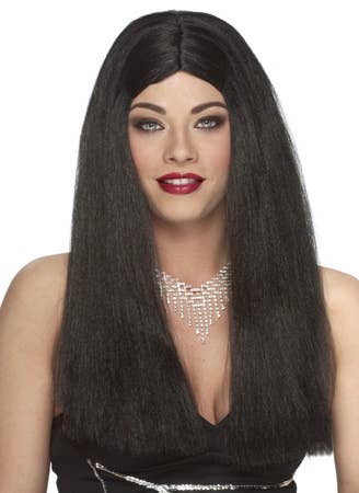 Morticia Long Straight Black Costume Wig for Women Main Image