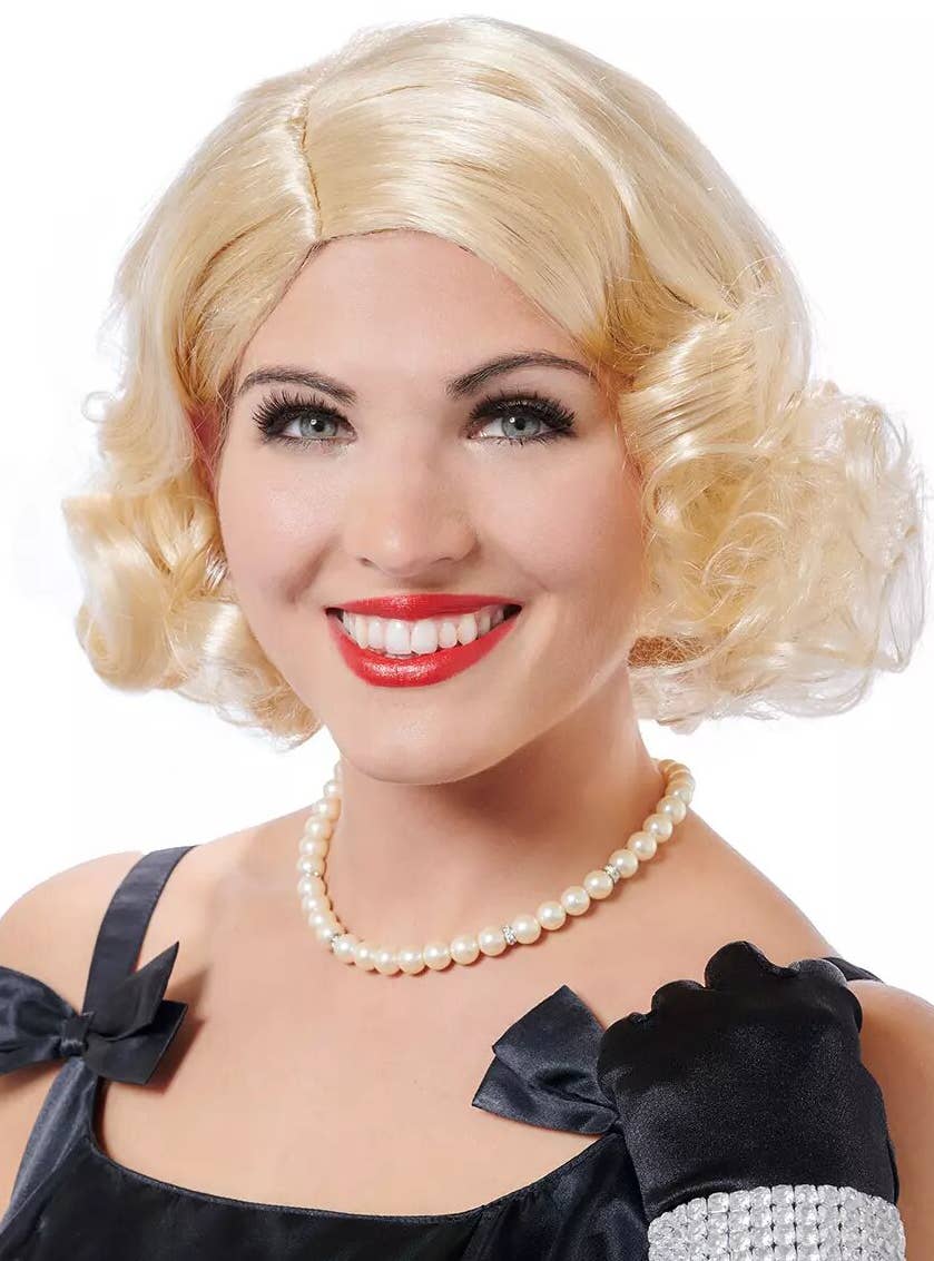 Short Curly Blonde Women's 1950's Costume Wig