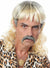 Mens Blonde Tiger King Mullet Wig with Brown Roots