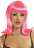 Hot pink deluxe women's bob with flick curl ends costume wig main image