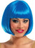 Women's Short Bright Blue Bob Cut Wig with Fringe