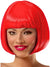 Women's Short Bright Red Bob Wig with Fringe