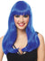 Deluxe Mistress Dark Blue Long Straight Costume Wig with Fringe for Women Main image