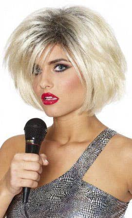 Womens Short Blonde Pop Idol Debbie Harry 70s Clothes Costume Accessory Wig - Main Image