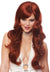 Deluxe Women's auburn red long curly costume wig main image