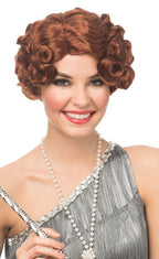 Women's Short Curly Natural Red Gatsby Flapper Costume Wig