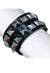 Silver Studded Black Faux Leather Bracelet Front View