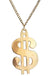 Gold Dollar Sign Bling Necklace Front View