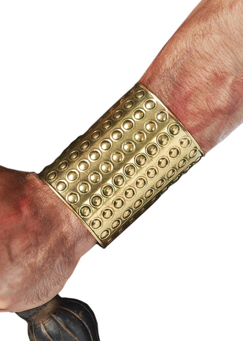 Gold Roman Wrist Cuffs Costume Accessory