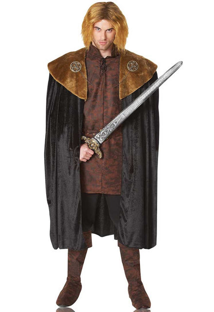 Black and Brown Game of Thrones Costume Cape Front View