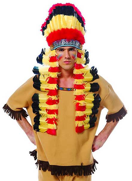 Colourful Native American Indian Chief Headdress Costume Accessory