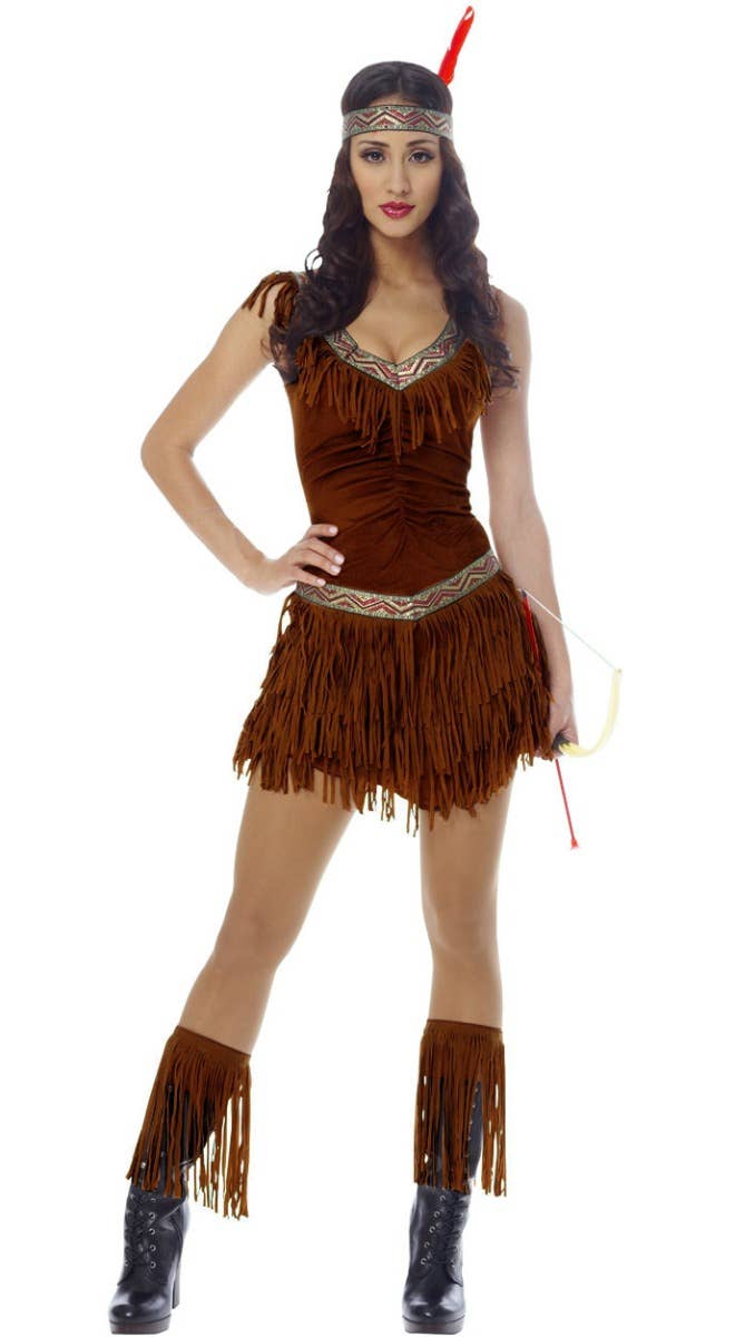 Women's Native American Indian Maiden Fancy Dress Costume Main Image