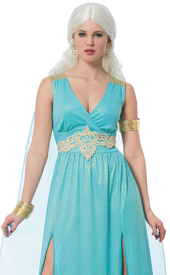Women's Blue Mythical Goddess Fancy Dress Costume Close Image