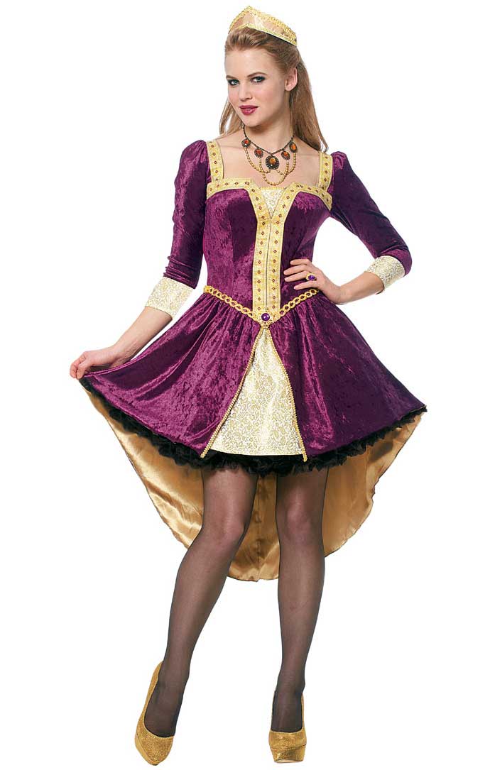 Women's Sexy Medieval Queen Fancy Dress Costume Main Image