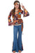 Retro Girl's 60's Boho Hippy Costume Front View