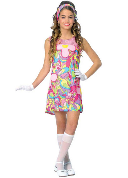 Girls 1960's Groovy Hippie Costume Main Image