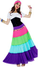 Women's Colourful Renaissance Gypsy Fancy Dress Costume Main Image